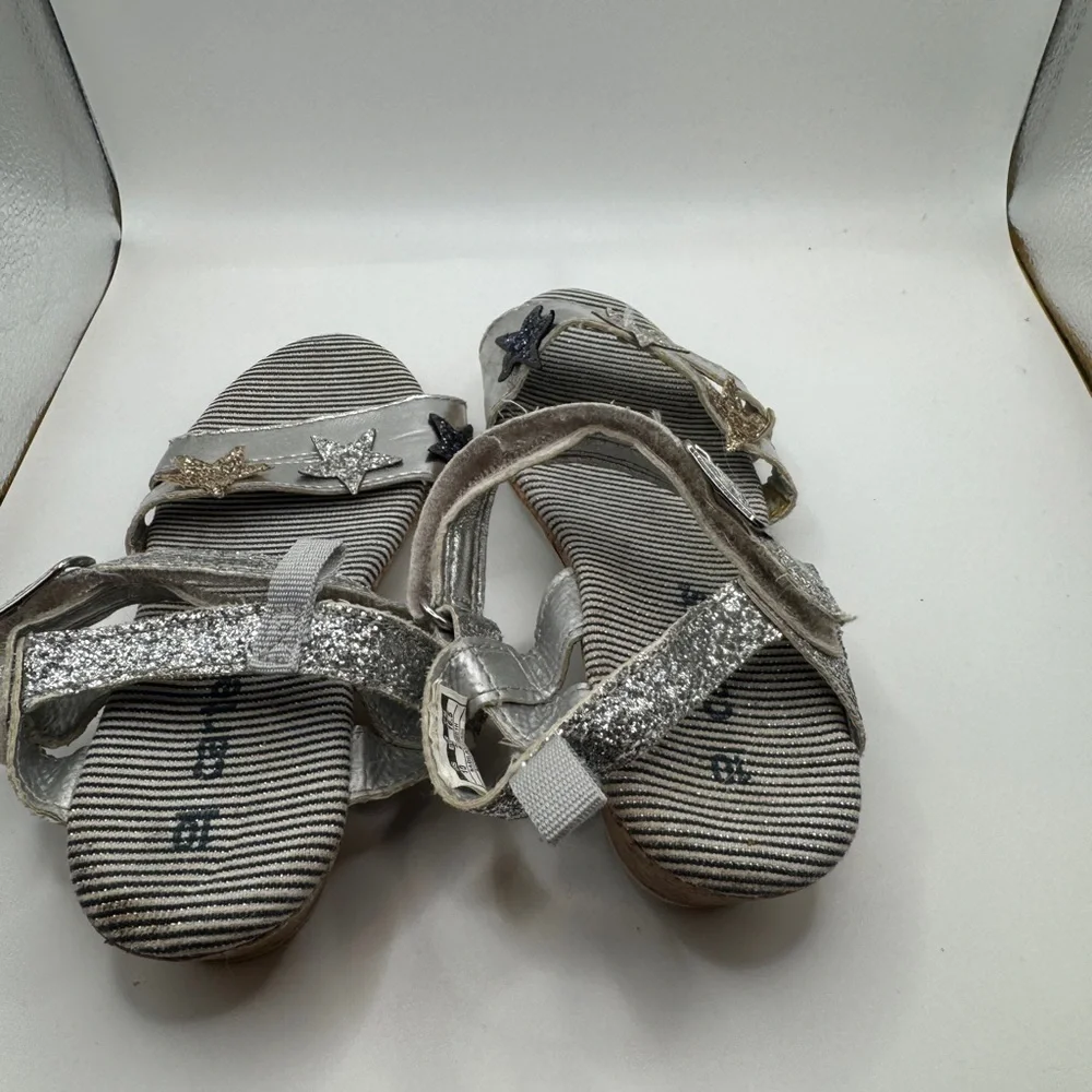 Carter's Toddler Girls Size 10 Silver Starry Formal Kids Sandals